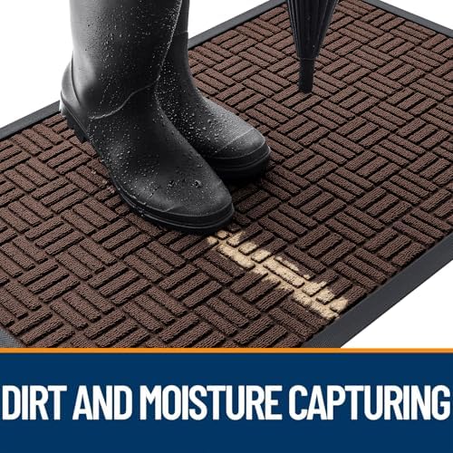 OLANLY Front Door Mat Outside Entrance 29.5x17, Heavy-Duty Rubber Doormat - Image 4