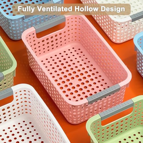 Soddeph 4-Pack Hollow Plastic Storage Baskets with Handles(Green, Small) - Image 4