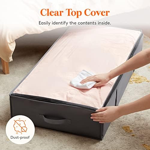 Lifewit 95L 3 Pack Under Bed Storage Container, Blanket Organizer, Gray - Image 5