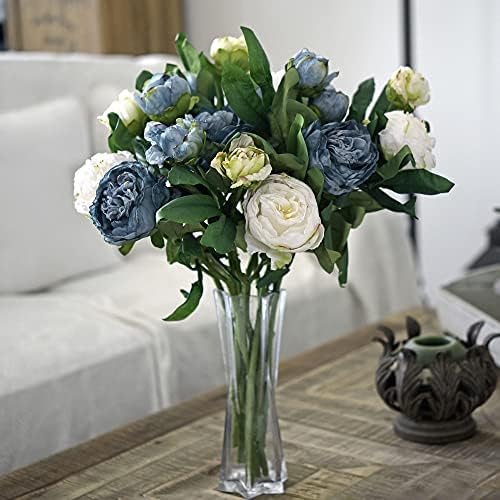FiveSeasonStuff Vintage White Peonies – Realistic Artificial Silk Flowers with Dry-Look Petals, 6 Stems for Rustic Home & Wedding Bridesmaids Bouquet Bridal Showers - Image 3