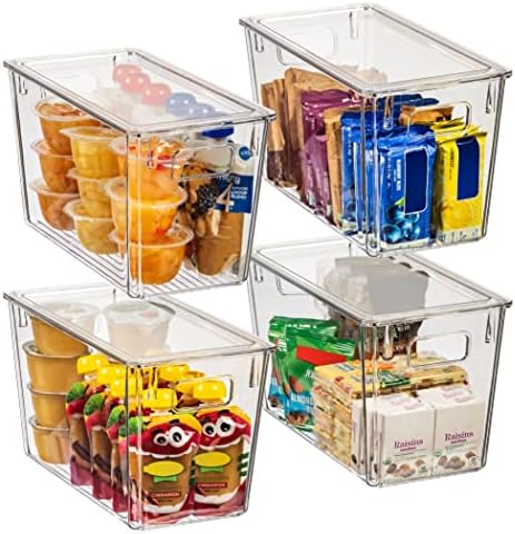 ClearSpace Plastic Storage Bins with Lids for Pantry & Fridge, 4 Pack by ClearSpace