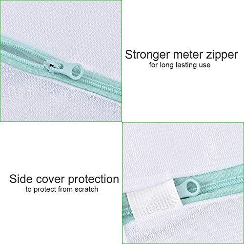OTraki Mesh Laundry Bag for Delicates 2 Pack Garment Wash Bag 24 x 32 inch Zippered Large Washing Machine Bags for Sweater Dirty Clothes Washer College Dorm Organizer Don't Drying, Melting 140-176℉ - Image 4