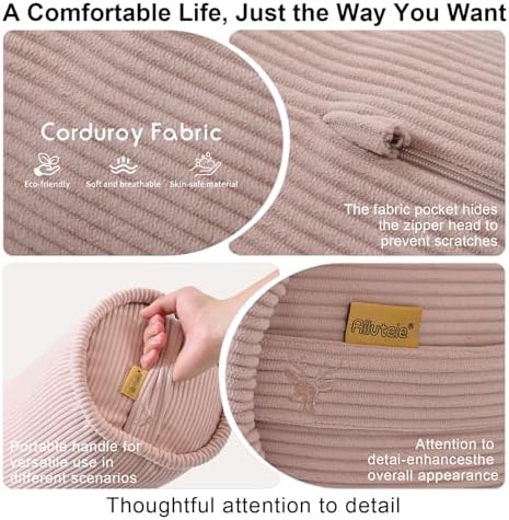 Corduroy Cuddle Body Pillow for Adults, 59 x 7.87 Inches, Pink - Image 4