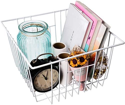 Freezer Baskets Storage Organizer, Refrigerator Metal Wire Basket bins, Household Bins with Built-in Handles for Kitchen Cabinets, Freezer, Pantry, Closets, Bathrooms, 4 Packs - Image 6