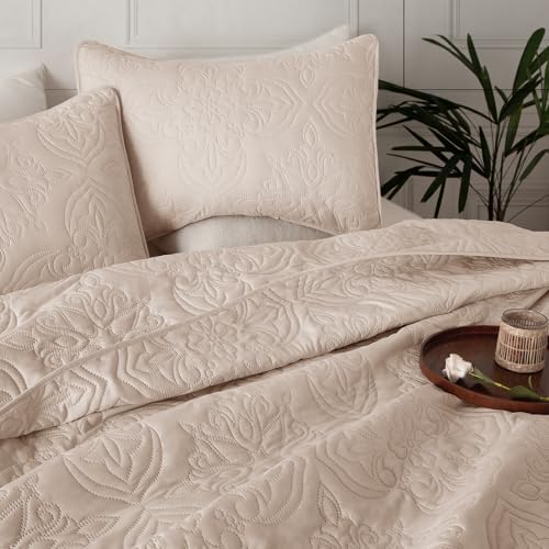 Whale Flotilla Queen Quilt Bedding Set Vintage Damask Reversible Bedspread - Image 3