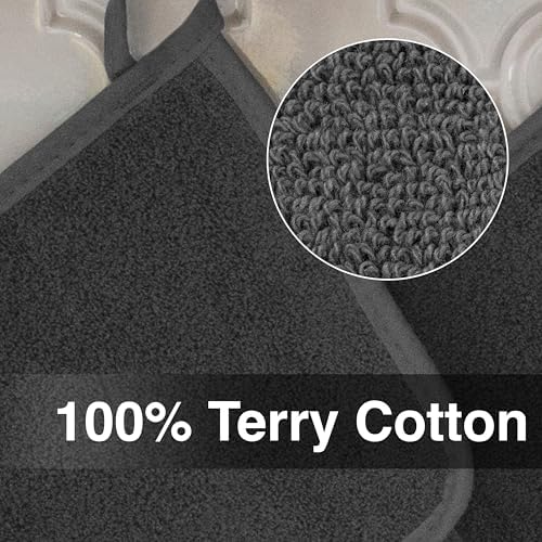RITZ Terry Potholder & Hot Pad: Unparalleled Heat Resistant, Durable 100% Cotton – Ergonomically Designed for Optimal Grip – Easy-Care Machine Washable – 2-Pack, Graphite - Image 2