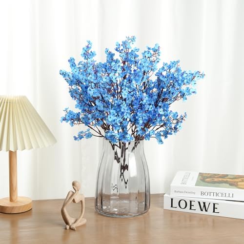 8Pcs Artificial Babys Breath Flowers Real Touch Fake Blue Flower Decoration - Image 2