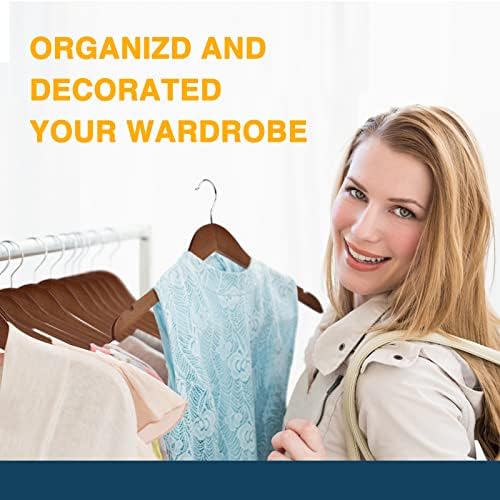 Wooden Shirt Hangers - Pack of 30 Sturdy Wood Hangers, Ideal for Laundry & Everyday Use, Heavy Duty, Walnut - Image 5