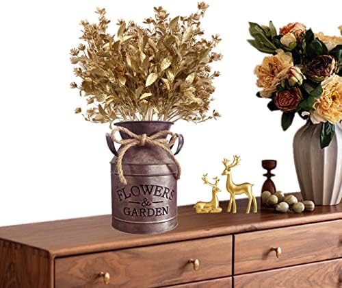 CATTREE Artificial Gold Plants for Christmas, Golden Leaves Plastic Faux Gypsophila Fake Simulation Baby Breath Flowers for Home Indoor Outdoor Wedding Decoration Hall Table Planter Filler 4 Pack - Image 2