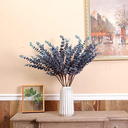 3 Pcs 31.5" Artificial Eucalyptus Leaves Spray for Vase Decor, Blue - Image 6