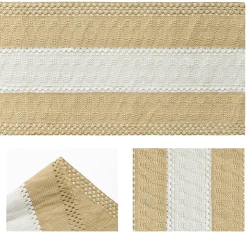 Artoid Mode Burlap Brown Farmhouse Woven Table Runner 12x108 Inch - Image 6