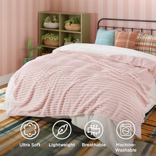 Bedsure Soft Cal Size Blanket for Bed Crystal Pink 102"x96" - Image 5