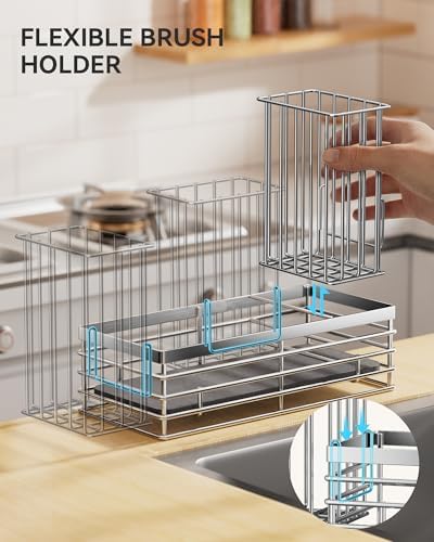Yofidra Sink Caddy With Stone Drying Tray, Silver, M - Image 3