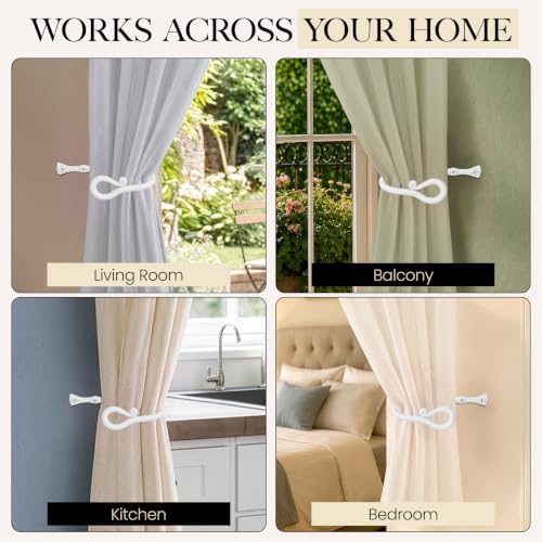 RTZEN Metal Curtain Tiebacks, Drapery Holders for Wall, 2 Pcs - Image 6