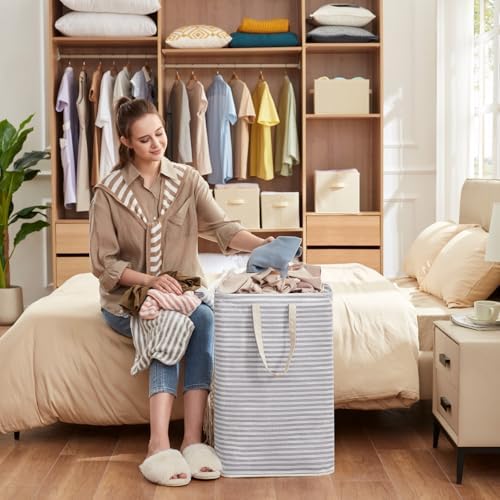 Lifewit 65L Large Laundry Baskets, Laundry Hampers Bags, 1 Pack, Grey - Image 7