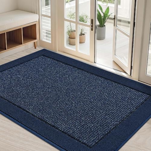 BEQHAUSE Indoor Door Mat 32" x 48", Dirt Trapper Door Mats, Blue by BEQHAUSE