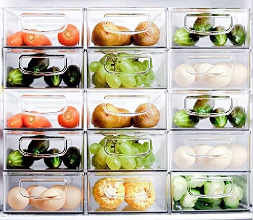 Kingrol 6 Pack Plastic Storage Bins for Pantry, Refrigerator, Countertop, Cabinet Organization, Stackable Food Storage Organizer with Handles, BPA Free, 10 x 6 x 3 Inch - Image 6