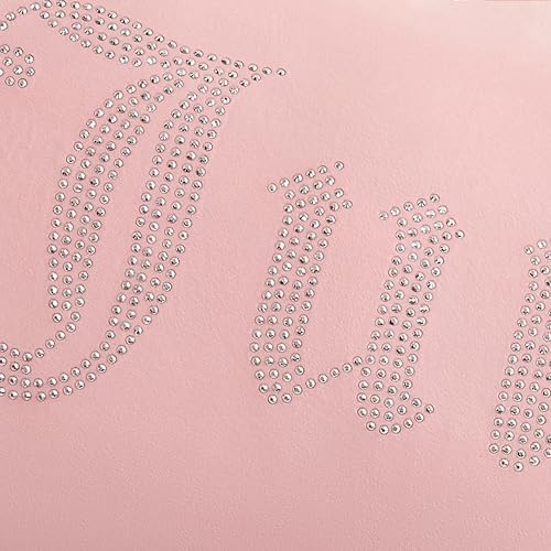 Juicy Couture Silver Rhinestone Decorative Pillow - Premium Throw Pillow - Living Room and Bedroom Décor - Hannah 16" x 36", Light Pink Velvet - Image 5