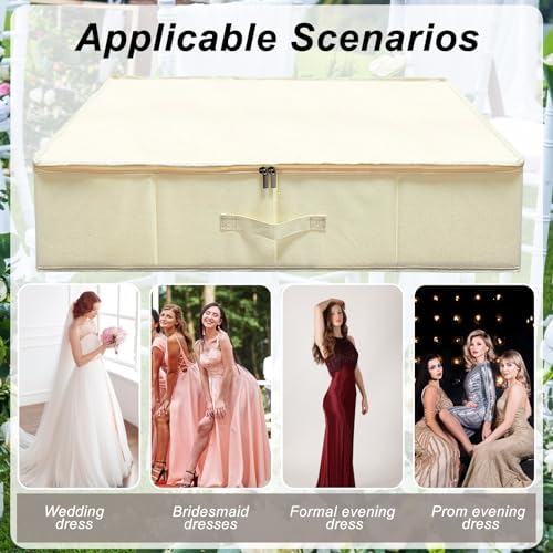 Wedding Dress Storage Box Kit - Rectangular with 40 Sheets Acid-Free Tissue Paper & Microfiber Gloves - Image 4