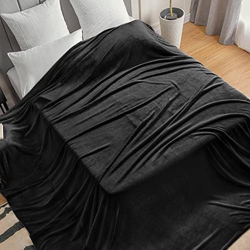 BEDELITE Fleece Blanket Soft Plush Oversized Bed Blanket Black 120"x120" - Image 3
