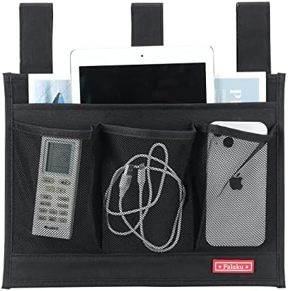 Hanging Bedside Caddy,Bedside Organizer Caddy for Bed Rails(4 Pockets-Black) - Image 2