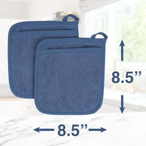 RITZ Terry Pocket Mitt & Hot Pad: Unparalleled Heat Resistant, Durable 100% Cotton – Ergonomically Designed for Optimal Grip – Easy-Care Machine Washable – 4-Pact, Federal Blue - Image 7