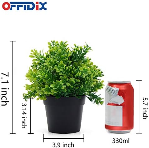 OFFIDIX Artificial Plastic Plants with Pots, Fake Plastic Eucalyptus Plants for Home Office Decoration, Small Faux Plastic Plants for Indoor Decor - Image 2