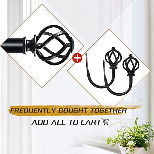 KAMANINA Curtain Drapery Holdbacks for Wall, 2 Pack Black Curtain Tiebacks - Image 6