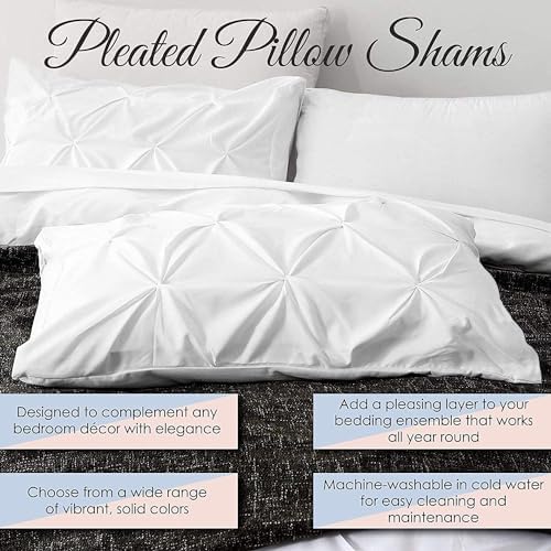 2 Pack Euro Pillow Shams 26x26 – 600 Thread Count 100% Organic Cotton Pinch White Square Pillow Covers with 2 Inch Flange, Soft & Smooth Premium Hotel-Quality Pillowcases Set of 2 - Image 4