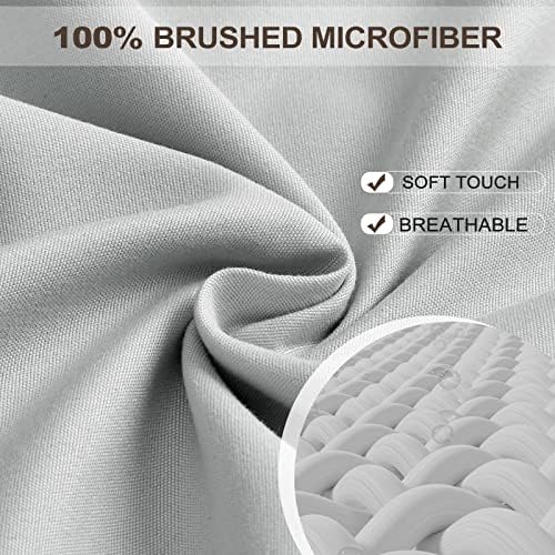 FreshCulture Queen Fitted Sheet - Hotel Quality, Ultra Soft & Breathable Brushed Microfiber, Deep Pocket, Cooling Fitted Sheets for Queen Size Bed (Light Grey) - Image 2