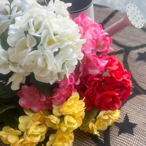 4 PCS Artificial Geraniums for Outdoors UV Resistant Fake Geraniums Flowers Silk Flowers for Home Garden Balcony Window Boxes Hanging Pot Decoration (Mix Color) - Image 3