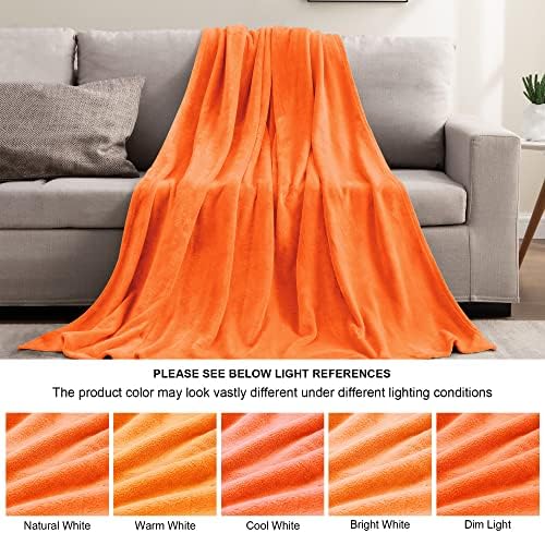 BEDELITE Orange Throw Blanket for Couch & Bed, Luxury Plush Cozy Fleece Blanket 50" x 60", Soft Lightweight Fall Throw Blanket for Home Furnishing - Image 5
