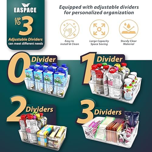 4-Pack Pantry Organizer Bins – Clear Storage Containers for Pantry, Kitchen, Fridge, Cabinet, or Shelf – Perfect for Snacks, Food, Drinks & Multi Purpose - Image 4