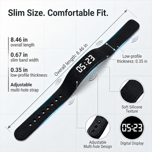Vibrating Alarm Wristband Clock for Heavy Sleepers Wake Band Wrist Watch Silent Vibration Bracelet Loud Adults Strike Deaf People Despertar with that Won't Partner Extremely Deep (Only Orange Strap) - Image 6
