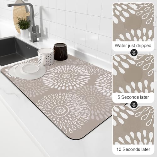 Dish Drying Mat Absorbent Kitchen Counter Mat Rubber Backing Draining Mat - Image 4