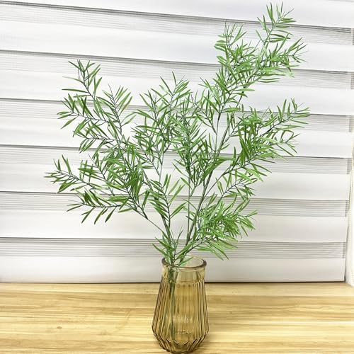 Artificial Plants Fake Plant Simulation Bamboo Leaf Tall 31 Inch, Faux Reed Plastic Leaves Faux Greenery Bushes Flexible Branches Stems for Indoor Outdoor Decor Wedding Party DIY Decoration - 2 Pack - Image 5