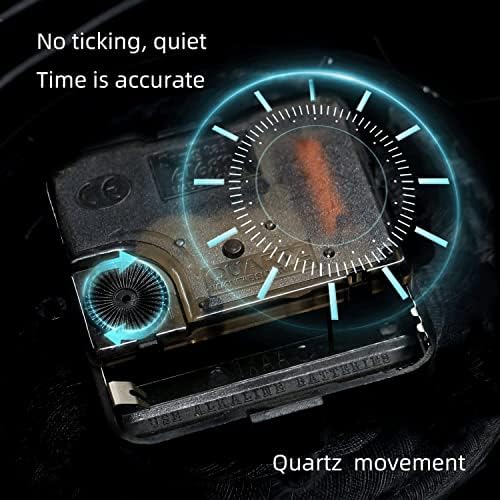 YOUKI Motorcycle Table Clock Non Ticking Quartz Movement Battery Operated, Kids Room Decor,Wall Clocks Decorative Living Room Bedroom,16.9 * 1.5 * 7.5 Inches,Silvery - Image 3