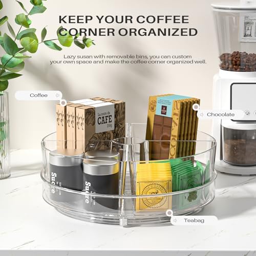 2 Pack Lazy Susan Organizer, 9 inch Rotating Storage Organizer with Bins - Image 2
