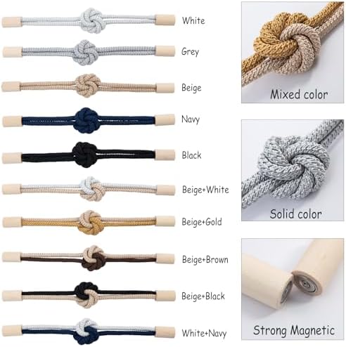 Magnetic Curtain Tiebacks Holdbacks Rope Curtain Tie Backs Outdoor Contoeey - Image 4
