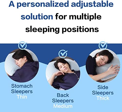EASELAND Cooling Queen Size Firm Pillows, Shredded Memory Foam Set of 2 - Image 4