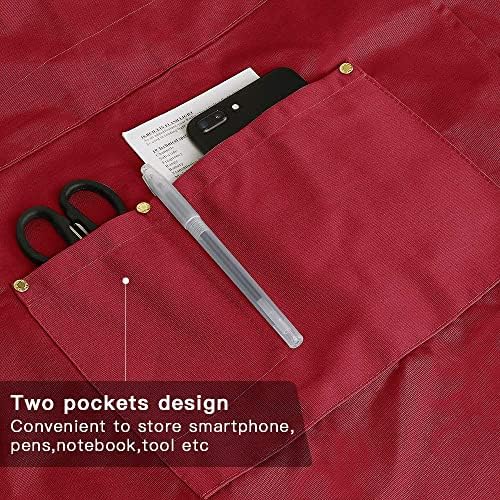 Crossback Apron with Pockets, Apron with Adjustable Straps - Image 2