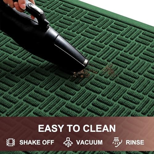 Mibao Front Door Mat Outside Entrance, 61.5" x 36", Heavy Duty Welcome Mat, Stain and Fade Resistant, Dirt Trapper Doormat, Super Absorbent Indoor Outdoor Entryway Mat with Non-Slip Backing, Green - Image 3