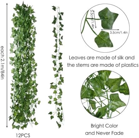 Freyalife Fake Vines for Room Decor (96 Pack 689Ft) Artificial Ivy Leaves Hanging Greenery Garlands for Home Bedroom Wall Wedding Christmas Party Office Patio Indoor Outdoor Garden Decor - Image 2