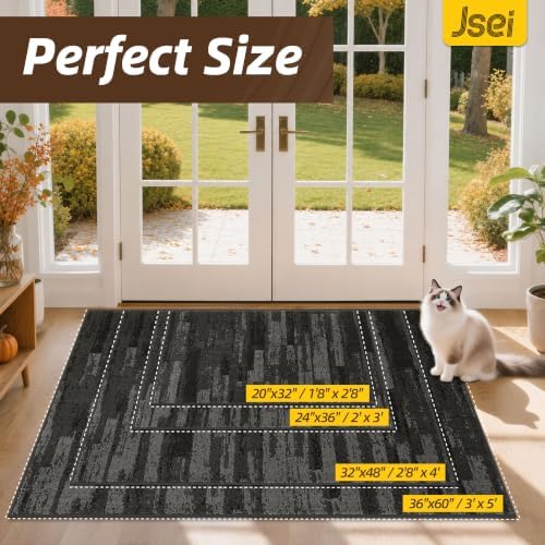 JSEI Dirt Trapper Door Mat 24"x36", Non-Slip Doormat, Light Gray - Image 2