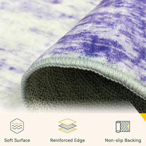 RELEANY Washable 2'x3' Abstract Area Rug for Living Room Purple - Image 4