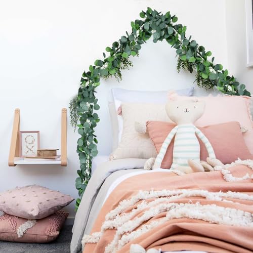 DearHouse 86 Feet 12 Strands Artificial Eucalyptus Leaf Plants Vine Hanging Eucalyptus Garland for Home Kitchen Office Wedding Wall Decor - Image 6