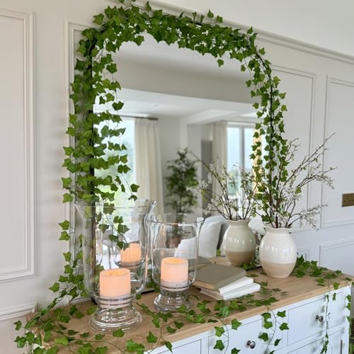 CQURE 14 Pack 98Ft Artificial Ivy Garland,Ivy Garland Fake Vines UV Resistant Green Leaves Fake Plants Hanging Vines for Home Kitchen Wedding Party Garden Wall Room Decor - Image 5