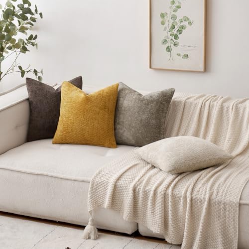 MIULEE Decorative Couch Throw Pillow Covers 18x18 Inch Dark Brown 2 Pack - Image 3