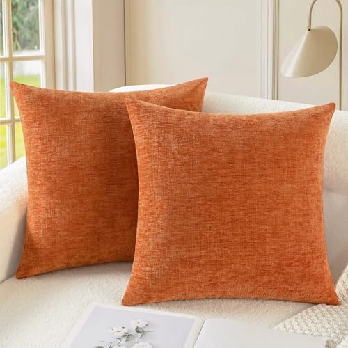 CaliTime Fall Decorative Throw Pillow Covers 22 X 22 Inches Burnt Orange by CaliTime