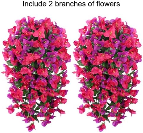 2 PCS Bougainvillea Artificial Hanging Flowers Plants for Outdoors, Mix - Image 5
